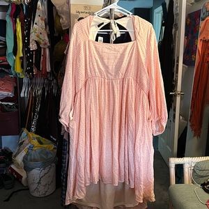 Mini wash gauze open back skater dress